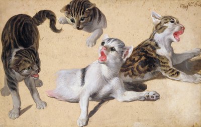 Four Studies of Kittens by Alexandre Francois Desportes